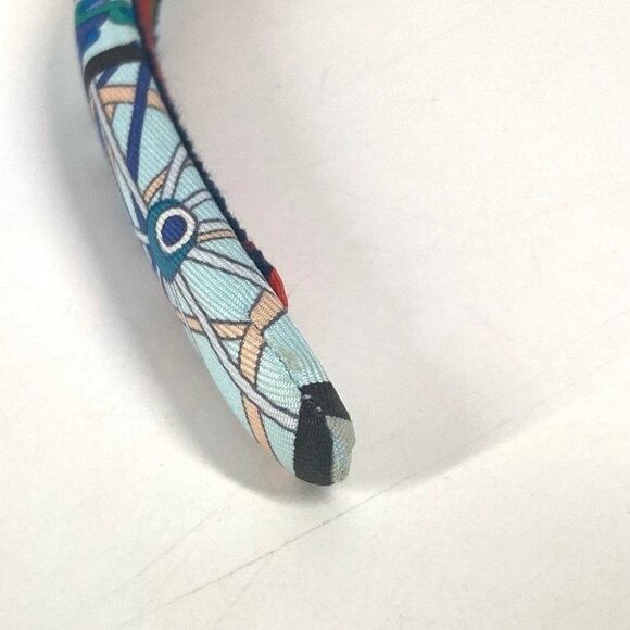 HERMES Elsa hair accessories hair band headband Katyusha silk White/blue main image 4